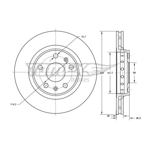 TOMEX Brakes Bremsscheibe TX 73-53