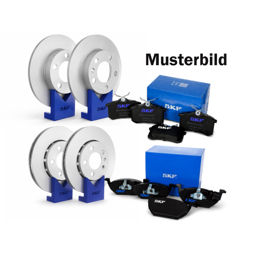 SKF Bremsensatz Set 2x Bremsscheiben+1x Bremsbelagsatz Vorne + Hinten komplett