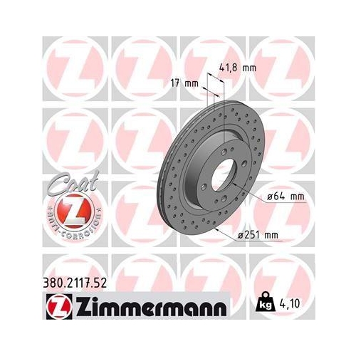 ZIMMERMANN Bremsscheibe SPORT Z 380.2117.52
