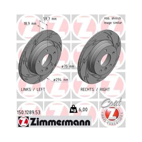 ZIMMERMANN Bremsscheibe BLACK Z 150.1289.53