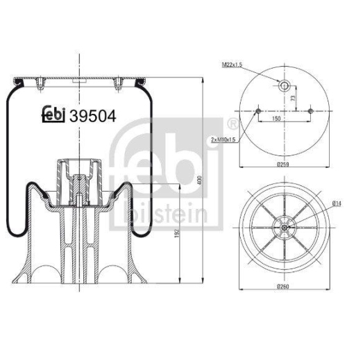 FEBI BILSTEIN Federbalg, Luftfederung 39504
