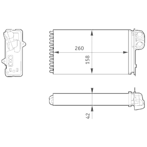 MAHLE W&auml;rmetauscher, Innenraumheizung BEHR AH 162 000S