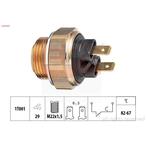 EPS Temperaturschalter, K&uuml;hlerl&uuml;fter Made in Italy - OE Equivalent 1.850.004