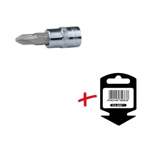 1/4 Zoll CHROMEplus Bit-Stecknuss, PH3 auf H&auml;nger KS TOOLS 918.1436-E
