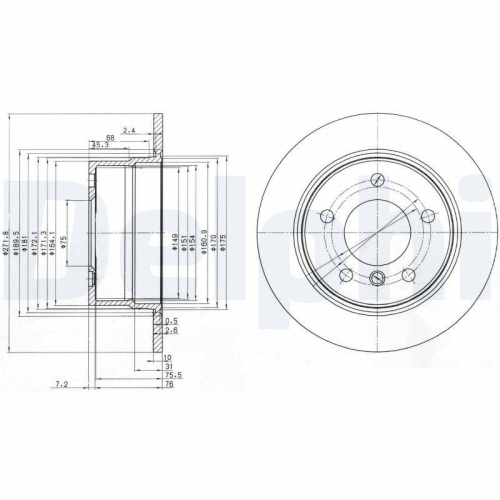 DELPHI Bremsscheibe BG3592