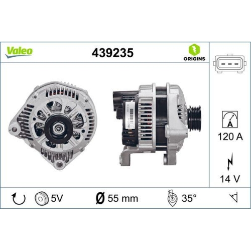 VALEO Generator VALEO ORIGINS - NEW O.E. TECHNOLOGIE 439235
