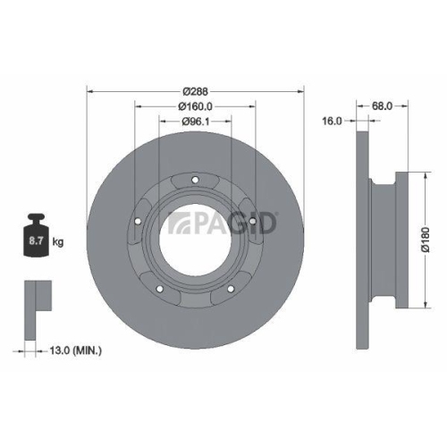 PAGID Bremsscheibe 55607NC