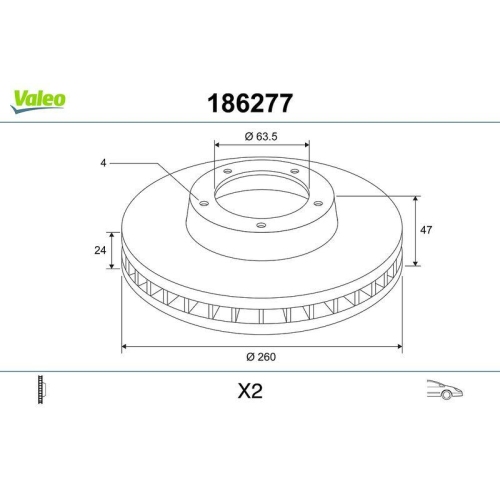VALEO Bremsscheibe 186277