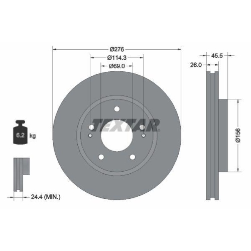 TEXTAR Bremsscheibe PRO 92198203