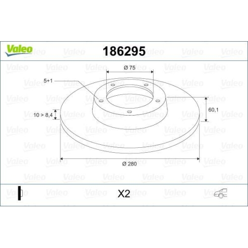 VALEO Bremsscheibe 186295