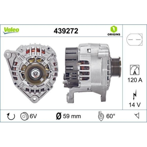 VALEO Generator VALEO ORIGINS - NEW O.E. TECHNOLOGIE 439272