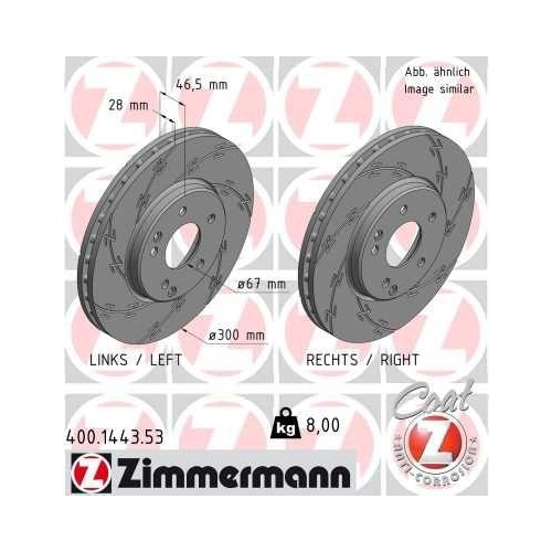 ZIMMERMANN Bremsscheibe BLACK Z 400.1443.53