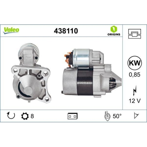 VALEO Starter VALEO ORIGINS NEW OE TECHNOLOGIE 438110