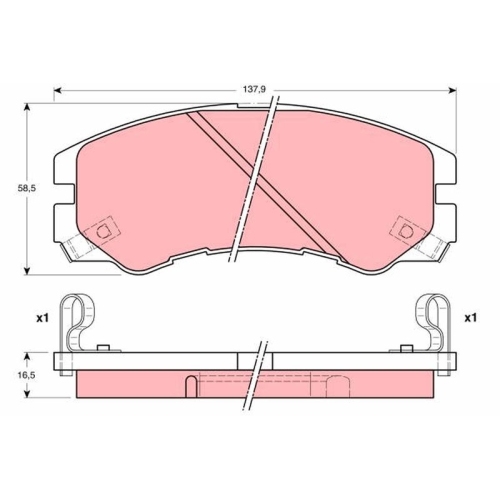 TRW Bremsbelagsatz, Scheibenbremse GDB1186
