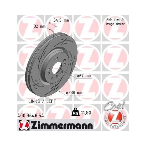 ZIMMERMANN Bremsscheibe BLACK Z 400.3648.54
