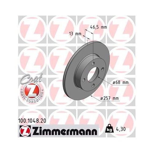 ZIMMERMANN Bremsscheibe COAT Z 100.1048.20