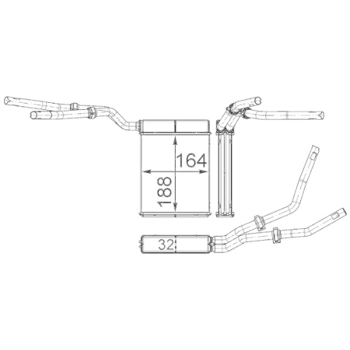 MAHLE W&auml;rmetauscher, Innenraumheizung BEHR AH 199 000S
