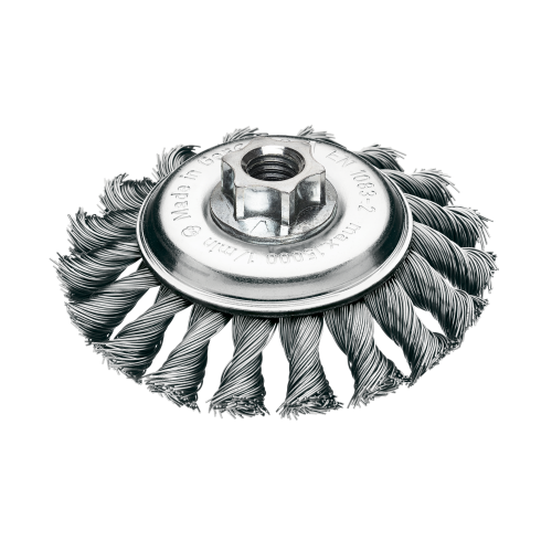 Zopfkegelb&uuml;rste Durchm. 115x12mm Stahldraht 0,5mm Gewindeaufnahme M14 472257