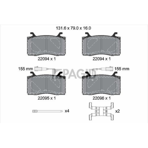 PAGID Bremsbelagsatz, Scheibenbremse T2658N