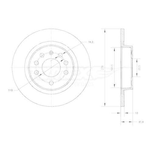 TOMEX Brakes Bremsscheibe TX 70-81