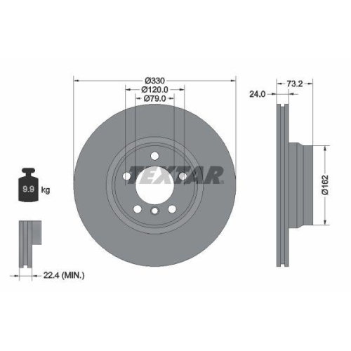TEXTAR Bremsscheibe PRO 92242003