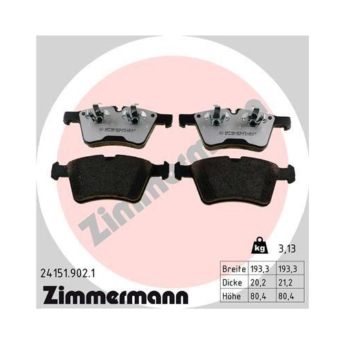 ZIMMERMANN Bremsbelagsatz, Scheibenbremse rd:z 24151.902.1