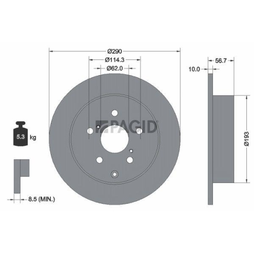 PAGID Bremsscheibe 54648NC