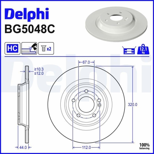 DELPHI Bremsscheibe BG5048C