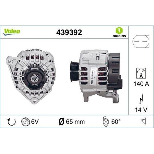 VALEO Generator VALEO ORIGINS - NEW O.E. TECHNOLOGIE 439392