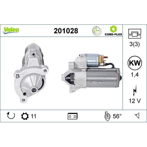VALEO Starter VALEO CORE-FLEX 201028