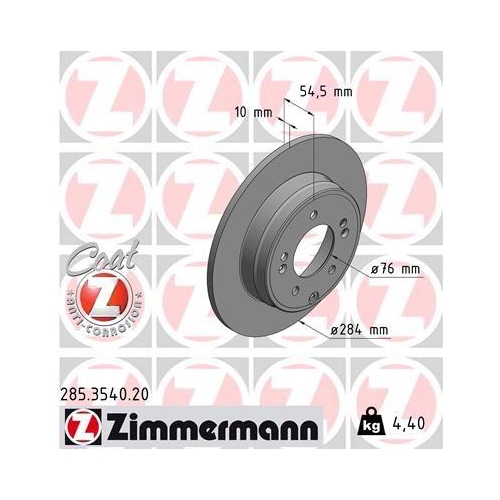 ZIMMERMANN Bremsscheibe COAT Z 285.3540.20