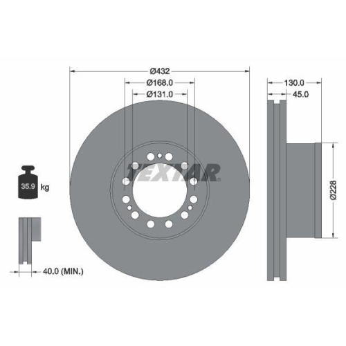 TEXTAR Bremsscheibe 93087200