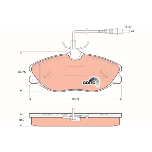 TRW Bremsbelagsatz, Scheibenbremse COTEC GDB1194