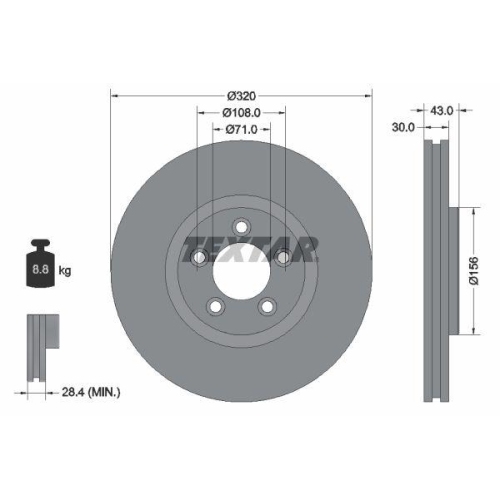 TEXTAR Bremsscheibe PRO 92158703