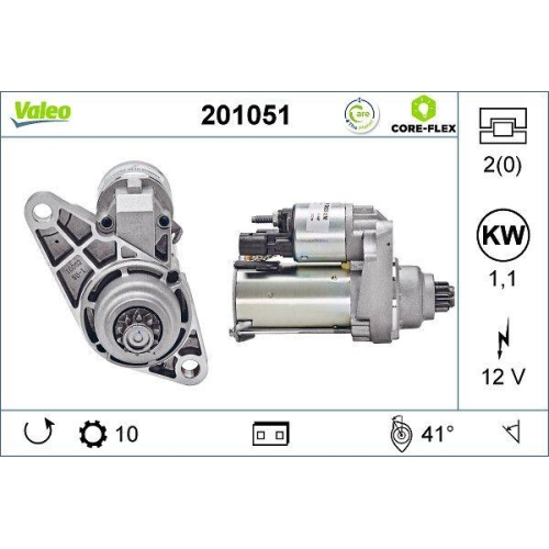 VALEO Starter VALEO CORE-FLEX 201051