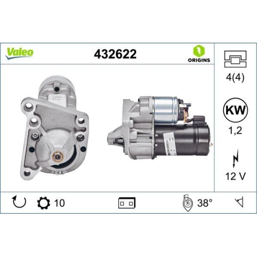 VALEO Starter VALEO ORIGINS NEW OE TECHNOLOGIE 432622