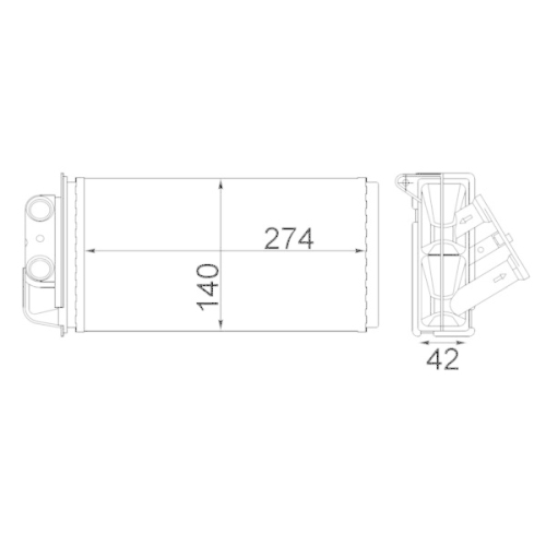 MAHLE W&auml;rmetauscher, Innenraumheizung BEHR AH 215 000S