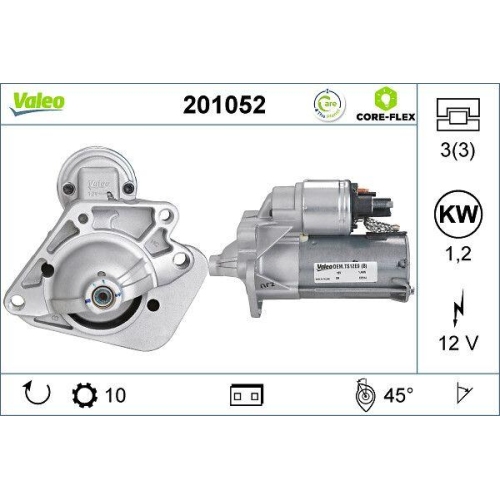 VALEO Starter VALEO CORE-FLEX 201052