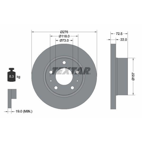 TEXTAR Bremsscheibe 93104600