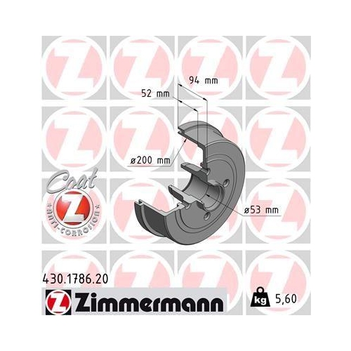 ZIMMERMANN Bremstrommel COAT Z 430.1786.20