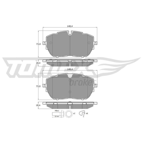 TOMEX Brakes Bremsbelagsatz, Scheibenbremse TX 18-65