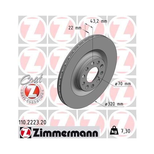 ZIMMERMANN Bremsscheibe COAT Z 110.2223.20