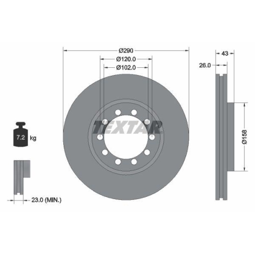 TEXTAR Bremsscheibe 93117500
