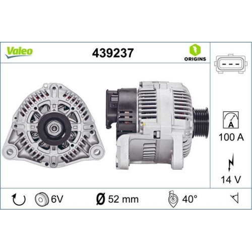 VALEO Generator VALEO ORIGINS NEW OE TECHNOLOGIE 439237
