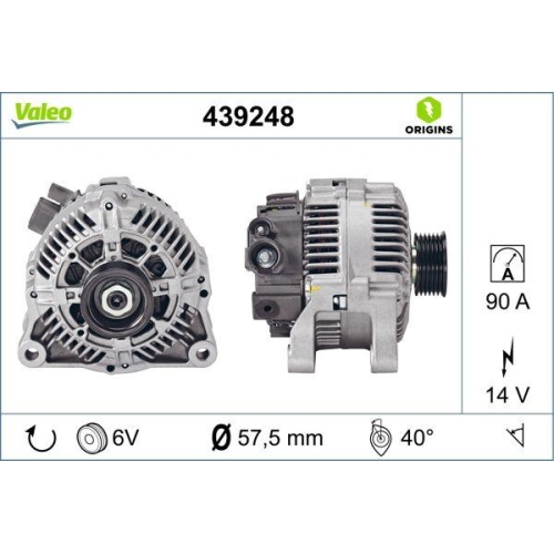 VALEO Generator VALEO ORIGINS NEW OE TECHNOLOGIE 439248
