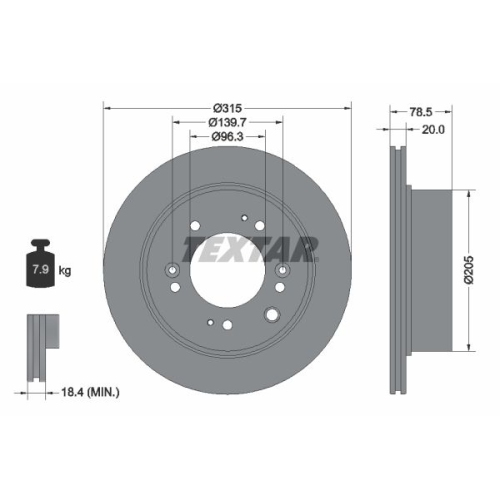 TEXTAR Bremsscheibe 92205000