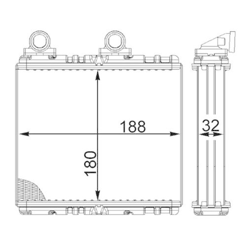 MAHLE Wärmetauscher, Innenraumheizung BEHR AH 222 000S