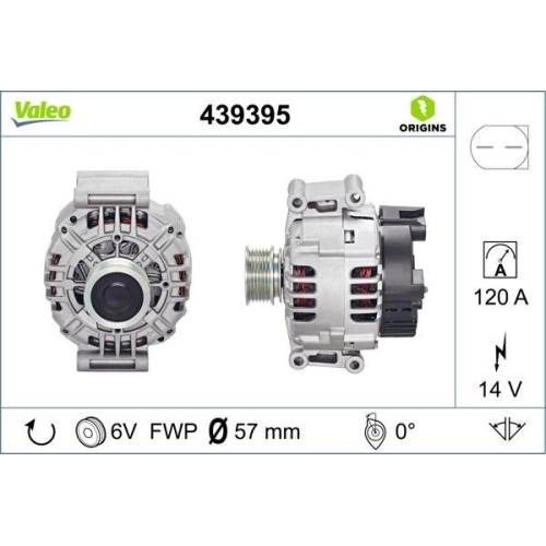VALEO Generator VALEO ORIGINS NEW OE TECHNOLOGIE 439395