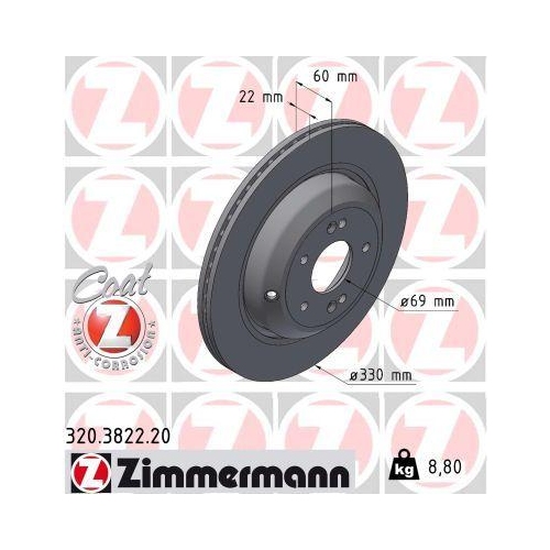 ZIMMERMANN Bremsscheibe COAT Z 320.3822.20