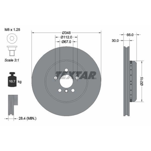 TEXTAR Bremsscheibe PRO+ 92351625